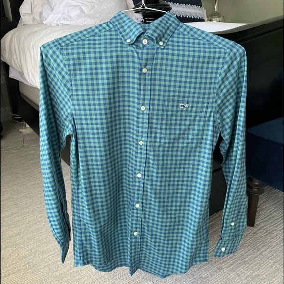 Sea Clay Green Vineyard Vines Button Down Long Sleeve - Picture 1 of 6